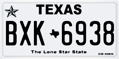 TX license plate BXK6938