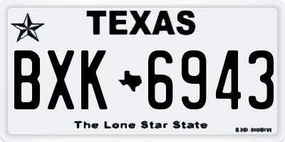 TX license plate BXK6943