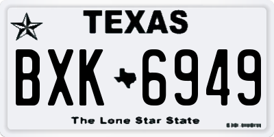 TX license plate BXK6949