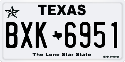 TX license plate BXK6951