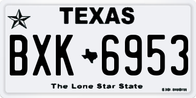 TX license plate BXK6953