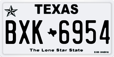 TX license plate BXK6954
