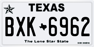 TX license plate BXK6962