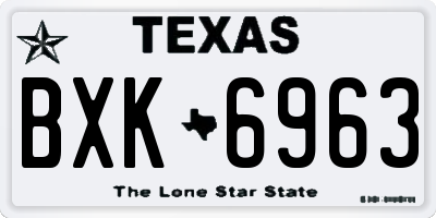 TX license plate BXK6963