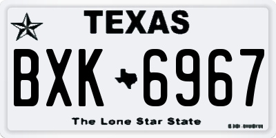 TX license plate BXK6967