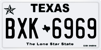 TX license plate BXK6969