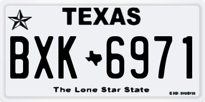 TX license plate BXK6971