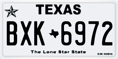 TX license plate BXK6972