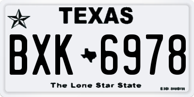 TX license plate BXK6978