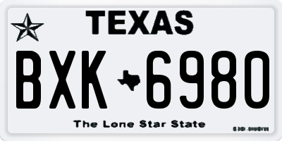 TX license plate BXK6980