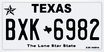 TX license plate BXK6982