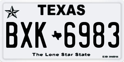 TX license plate BXK6983