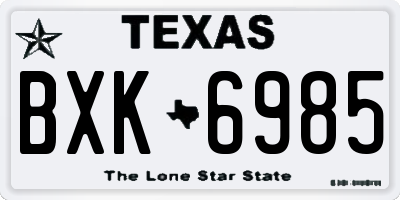 TX license plate BXK6985