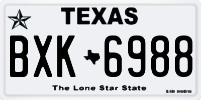 TX license plate BXK6988