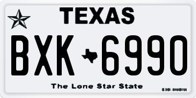 TX license plate BXK6990