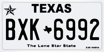 TX license plate BXK6992