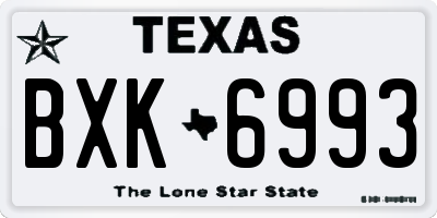 TX license plate BXK6993