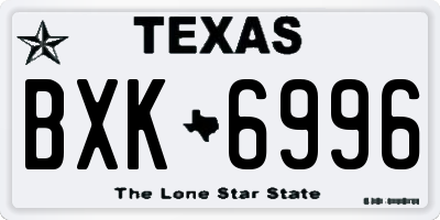 TX license plate BXK6996