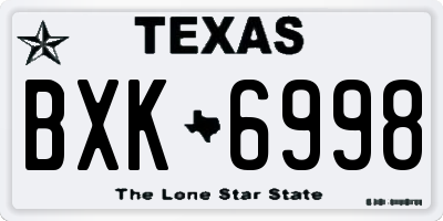 TX license plate BXK6998