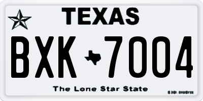 TX license plate BXK7004