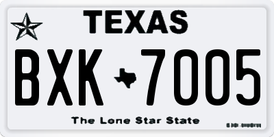 TX license plate BXK7005