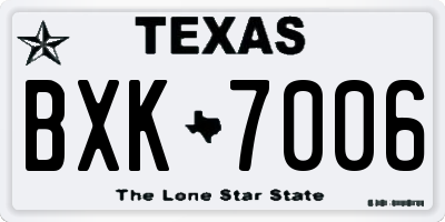 TX license plate BXK7006