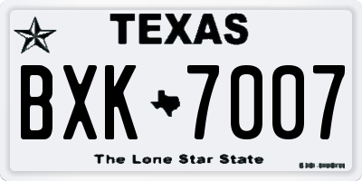 TX license plate BXK7007