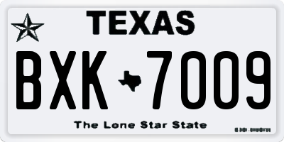 TX license plate BXK7009