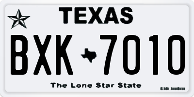 TX license plate BXK7010