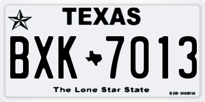 TX license plate BXK7013