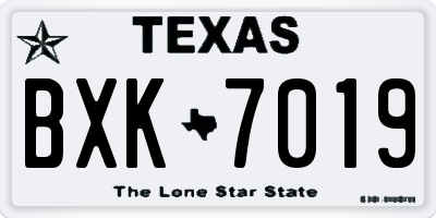 TX license plate BXK7019