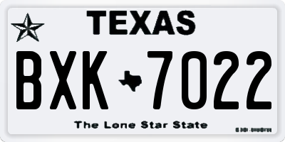TX license plate BXK7022