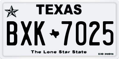TX license plate BXK7025