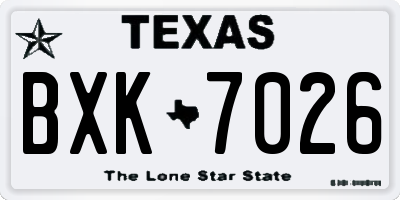 TX license plate BXK7026