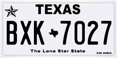 TX license plate BXK7027