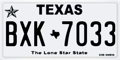 TX license plate BXK7033