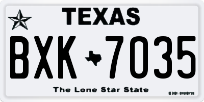 TX license plate BXK7035