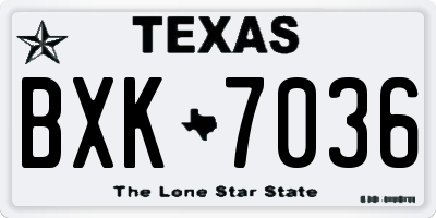 TX license plate BXK7036