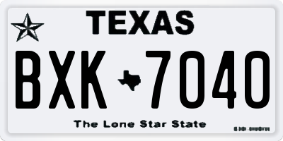 TX license plate BXK7040