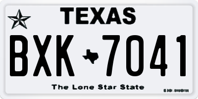 TX license plate BXK7041