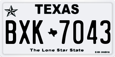 TX license plate BXK7043