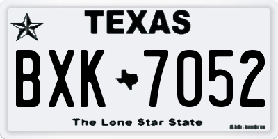 TX license plate BXK7052