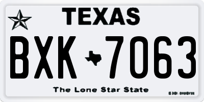 TX license plate BXK7063