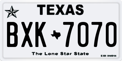 TX license plate BXK7070