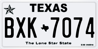 TX license plate BXK7074
