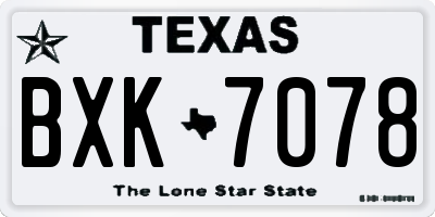 TX license plate BXK7078
