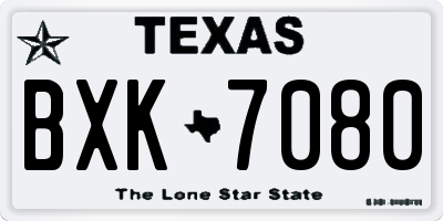 TX license plate BXK7080