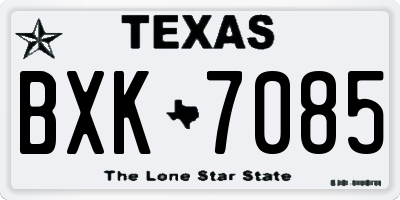 TX license plate BXK7085