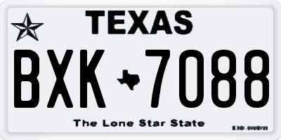 TX license plate BXK7088