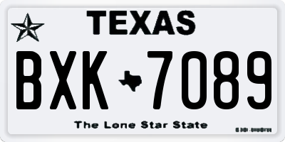 TX license plate BXK7089